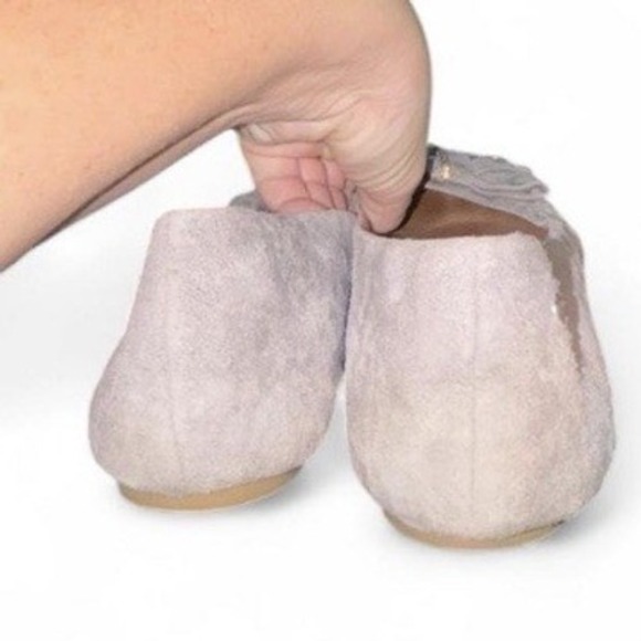 UGG Grey Rohan Suede Leather Bow Flats Shoes Size 8.5 - Picture 7 of 7